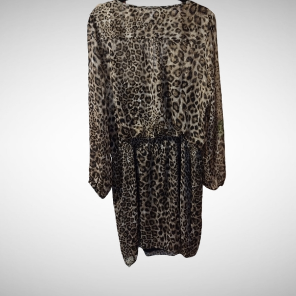 White House Black Market Leopard Soft Blouson Dress NWT - Picture 4 of 7